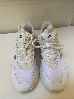 adidas Women's White and Light Cream Running Sneakers